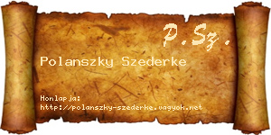 Polanszky Szederke névjegykártya